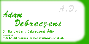 adam debreczeni business card
